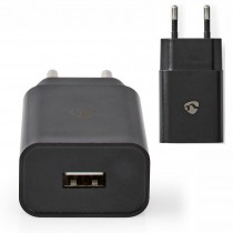 NEDIS WCHAU242ABK - ADAPTER WANDLADER USB 2.4A ZWART