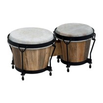 GEWA PURE CLUB SALSA F826002 - BONGO 6" + 7" NATUREL ZWARTE HARDWARE